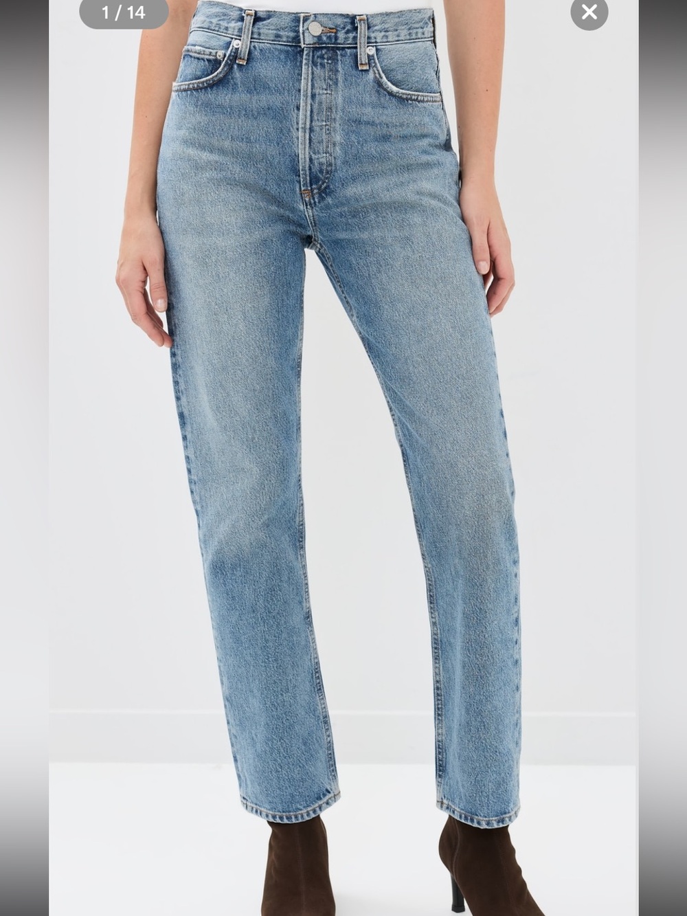 AGOLDE Los Angeles Pinch Waist Straight Leg Jeans High Rise Organic Cotton Sz 26